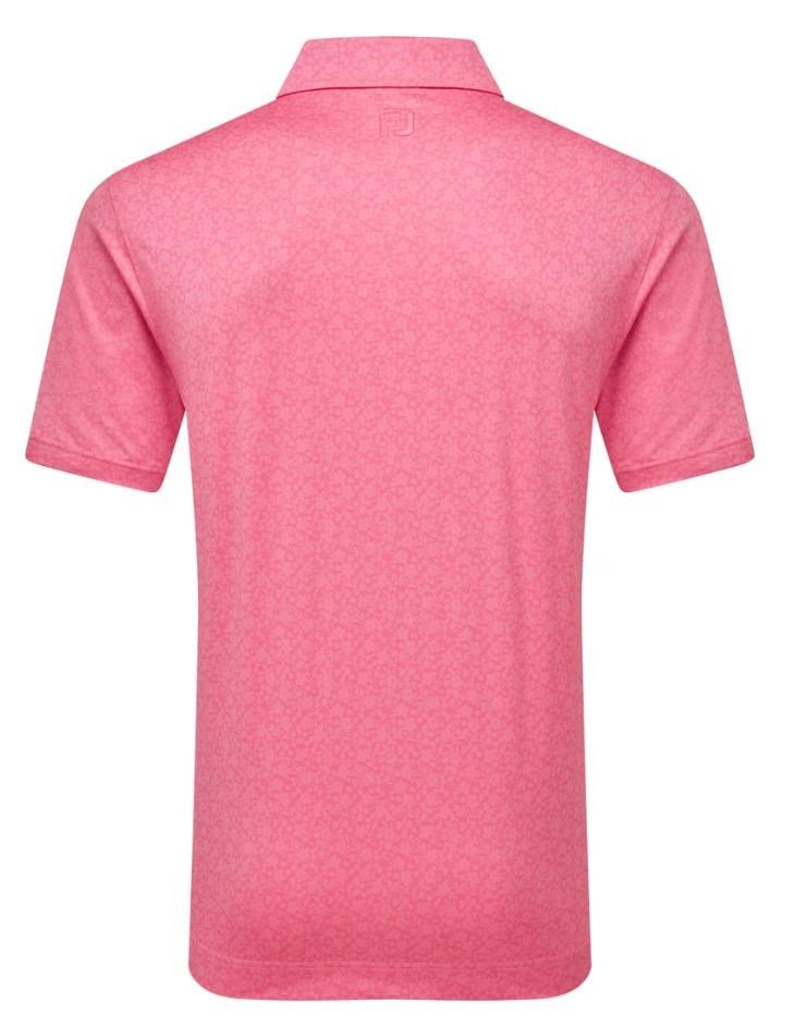 FootJoy Painted Floral Lisle herr polo, pink lemonade