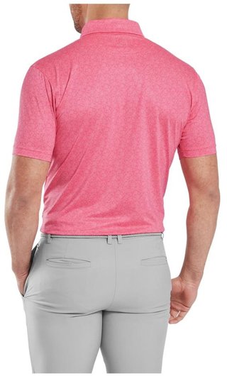FootJoy Painted Floral Lisle herr polo, pink lemonade
