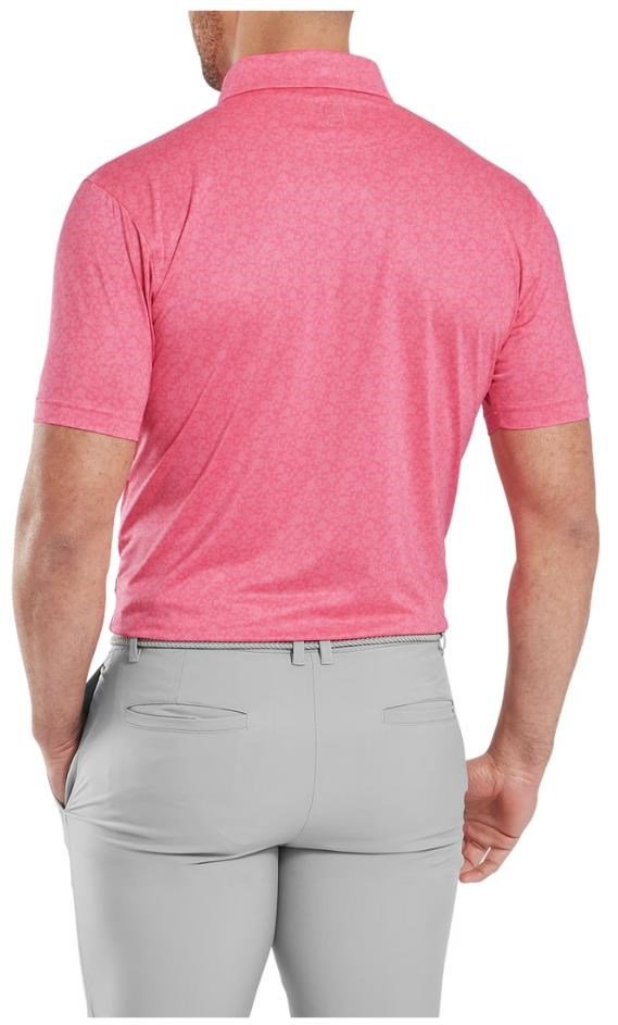 FootJoy Painted Floral Lisle herr polo, pink lemonade