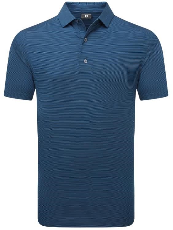 FootJoy Micro Feeder Stripe Lisle herr polo, navy tonal
