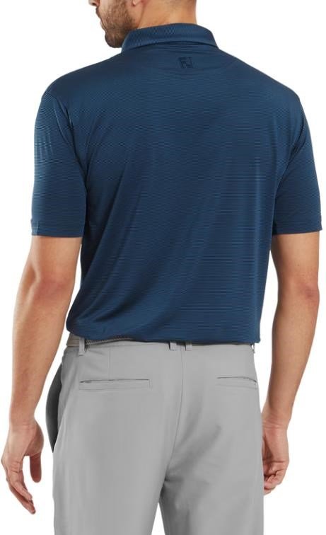 FootJoy Micro Feeder Stripe Lisle herr polo, navy tonal