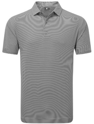 FootJoy Micro Feeder Stripe Lisle herr polo, svart/vit