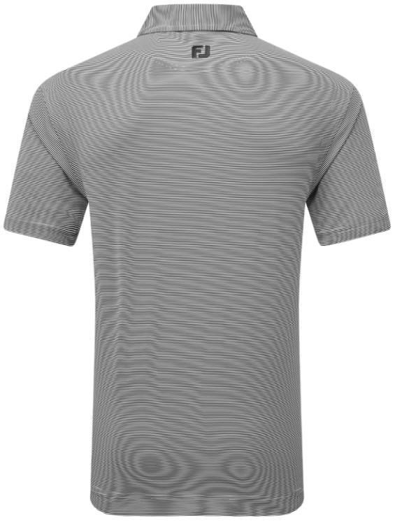 FootJoy Micro Feeder Stripe Lisle herr polo, svart/vit