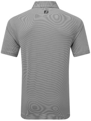 FootJoy Micro Feeder Stripe Lisle herr polo, svart/vit