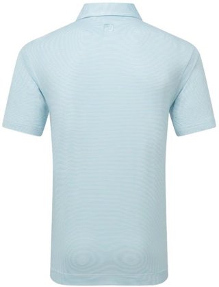 FootJoy Micro Feeder Stripe Lisle herr polo, ljusblå/vit