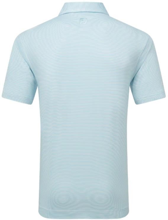 FootJoy Micro Feeder Stripe Lisle herr polo, ljusblå/vit