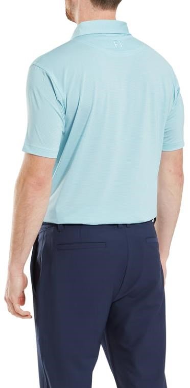 FootJoy Micro Feeder Stripe Lisle herr polo, ljusblå/vit