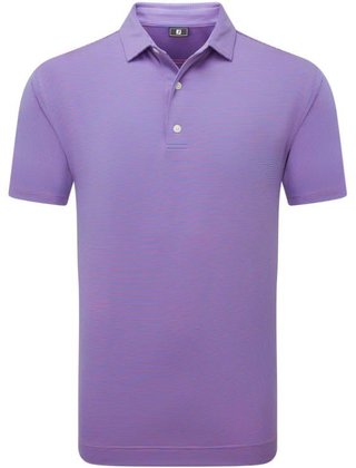 FootJoy Micro Feeder Stripe Lisle herr polo, marine/pink