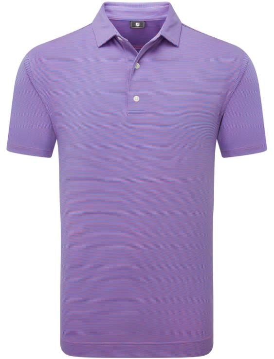 FootJoy Micro Feeder Stripe Lisle herr polo, marine/pink