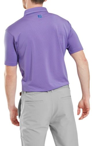 FootJoy Micro Feeder Stripe Lisle herr polo, marine/pink