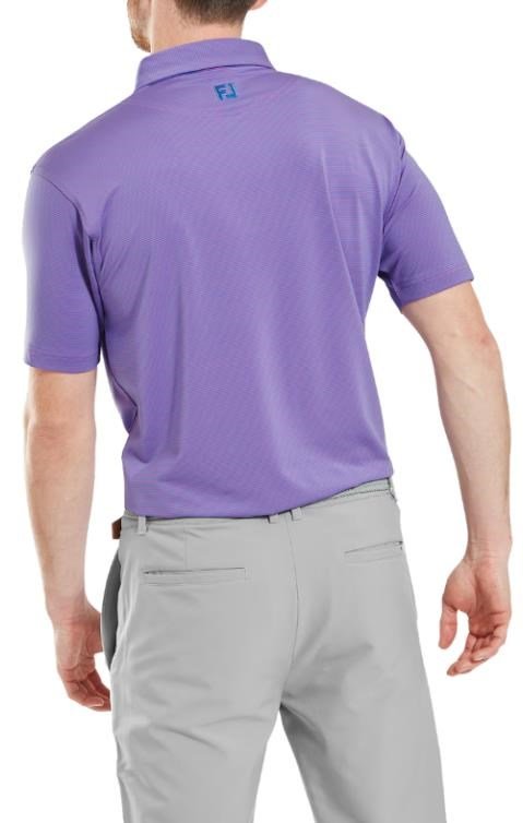 FootJoy Micro Feeder Stripe Lisle herr polo, marine/pink