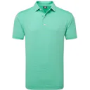 FootJoy Micro Feeder Stripe Lisle herr polo, lagoon/mint