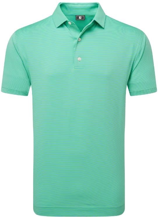 FootJoy Micro Feeder Stripe Lisle herr polo, lagoon/mint