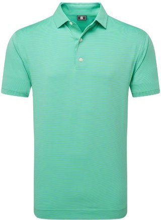 FootJoy Micro Feeder Stripe Lisle herr polo, lagoon/mint