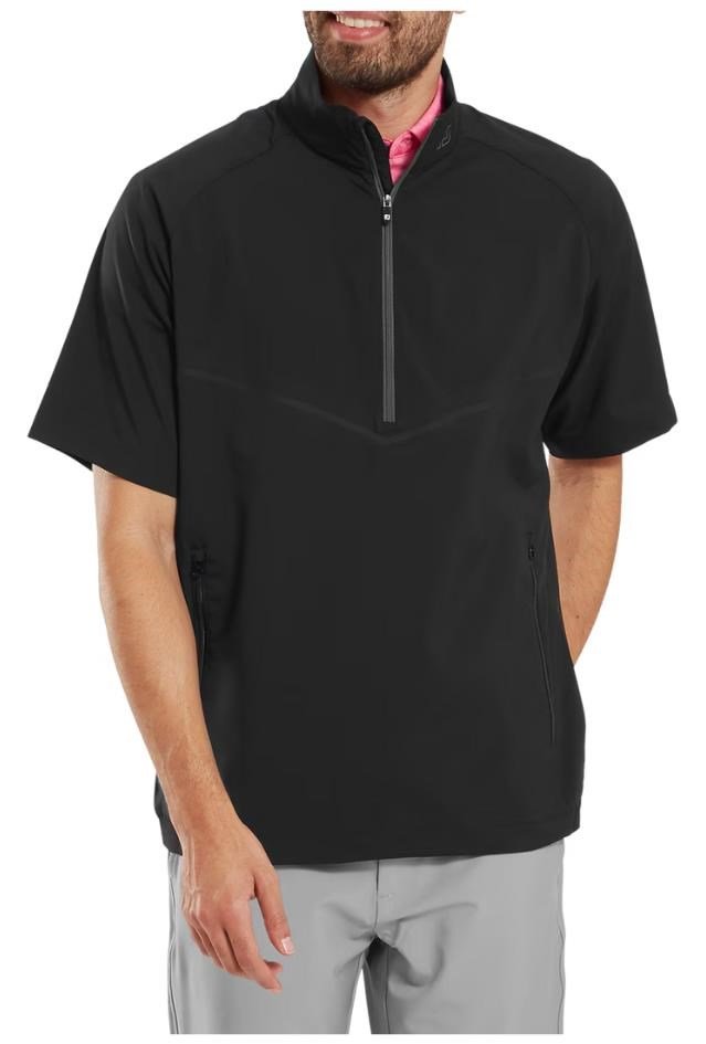 FootJoy Zephyr Short Sleeve Windshirt herr jacka, svart
