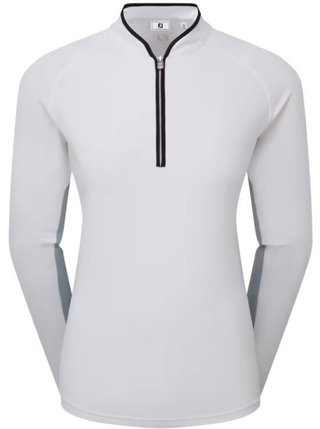 FootJoy 1/4-Zip LS Sun Protection damskjorta, vit