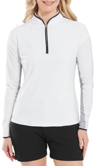 FootJoy 1/4-Zip LS Sun Protection damskjorta, vit