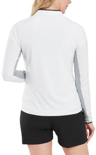 FootJoy 1/4-Zip LS Sun Protection damskjorta, vit