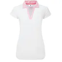 FootJoy Cap Sleeve Print Trim Lisle dampolo, white/pink lemonade