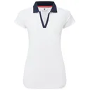 FootJoy Cap Sleeve Print Trim Lisle dampolo, vit/marinblå