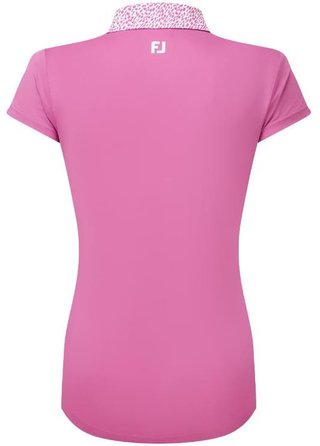 FootJoy Cap Sleeve Print Trim Lisle dam polo, berry/berry