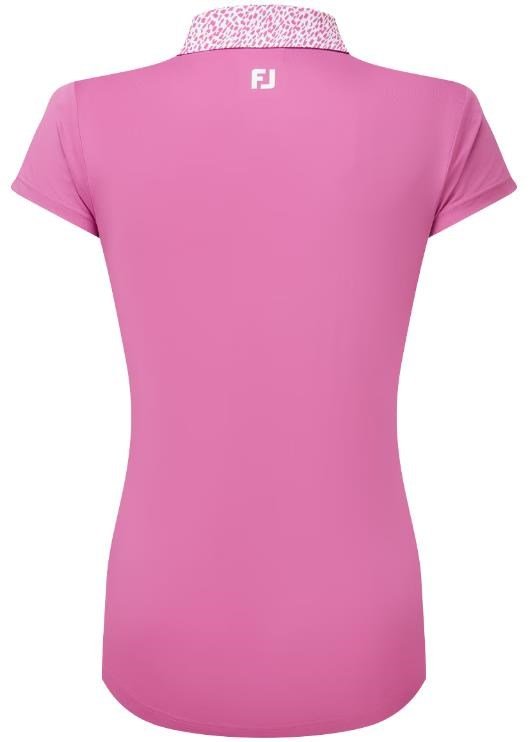 FootJoy Cap Sleeve Print Trim Lisle dam polo, berry/berry