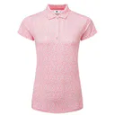 FootJoy Animal Print Cap Sleeve Lisle dampolo, pink lemonade