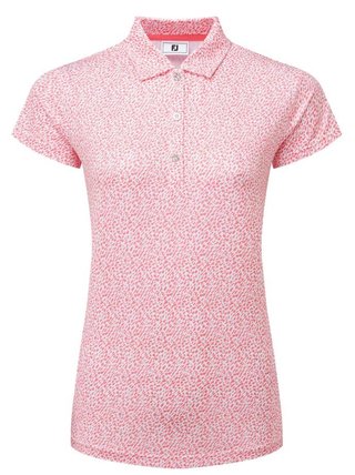 FootJoy Animal Print Cap Sleeve Lisle dampolo, pink lemonade