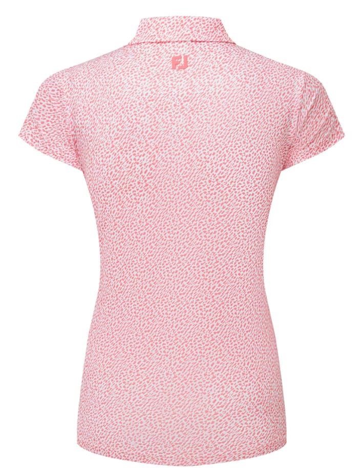 FootJoy Animal Print Cap Sleeve Lisle dampolo, pink lemonade