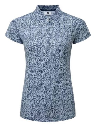 FootJoy Animal Print Cap Sleeve dampolotröja, skyway/white/navy