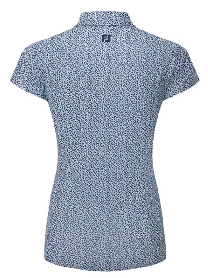 FootJoy Animal Print Cap Sleeve dampolotröja, skyway/white/navy