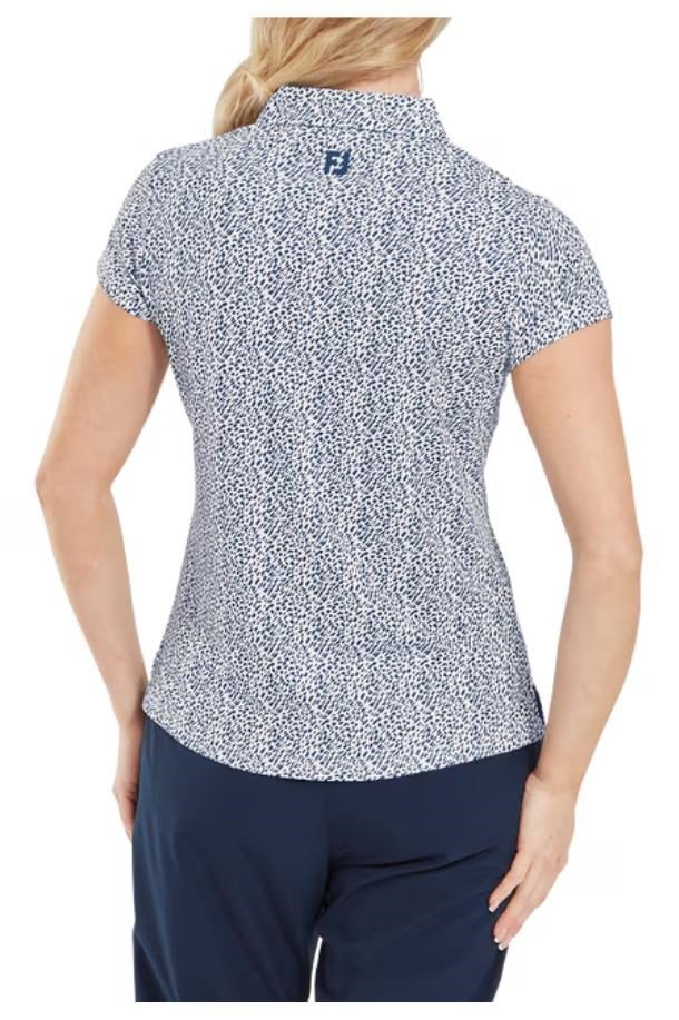 FootJoy Animal Print Cap Sleeve dampolotröja, skyway/white/navy