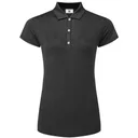 FootJoy Animal Print Cap Sleeve Lisle dam polo, svart