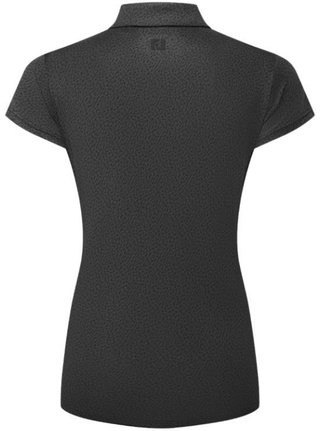 FootJoy Animal Print Cap Sleeve Lisle dam polo, svart