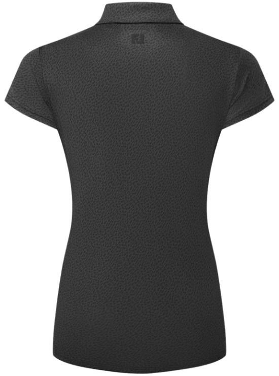 FootJoy Animal Print Cap Sleeve Lisle dam polo, svart