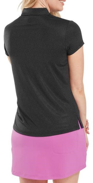 FootJoy Animal Print Cap Sleeve Lisle dam polo, svart