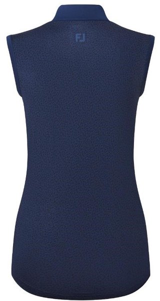 FootJoy Animal Print Sleeveless Lisle dam polo, navy