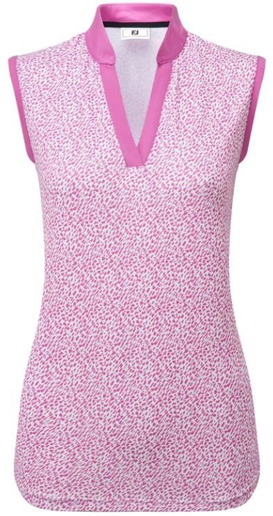 FootJoy Animal Print Sleeveless dampolo, berry
