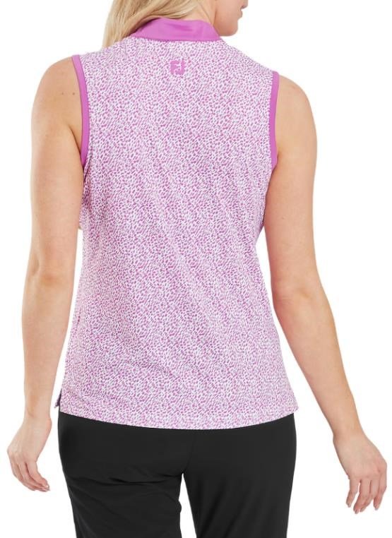 FootJoy Animal Print Sleeveless dampolo, berry