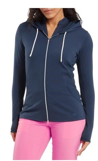 FootJoy Full-Zip Double Knit dam hoodie, marinblå