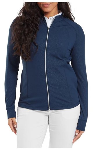 FootJoy Embossed Full-Zip Midlayer dam sweatshirt, navy