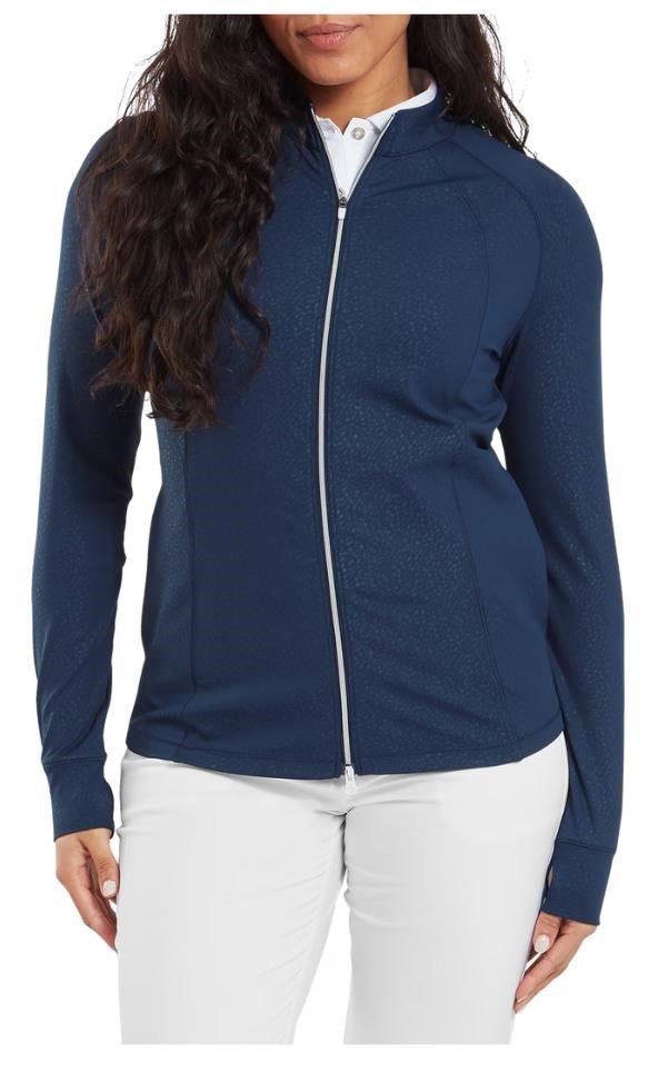 FootJoy Embossed Full-Zip Midlayer dam sweatshirt, navy