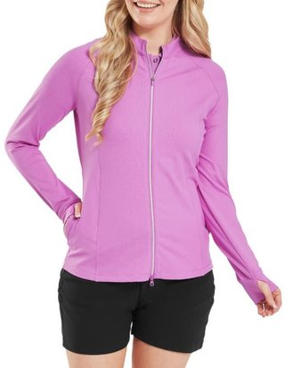 FootJoy Embossed Full-Zip Midlayer damtröja, berry