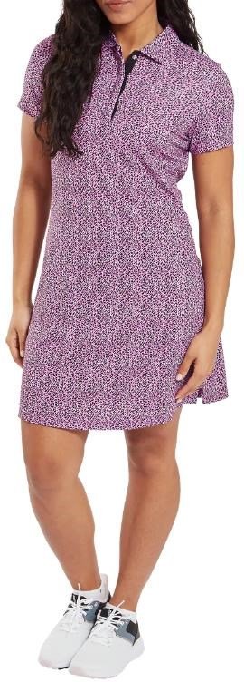 FootJoy Animal Print damklänning, white/berry/black