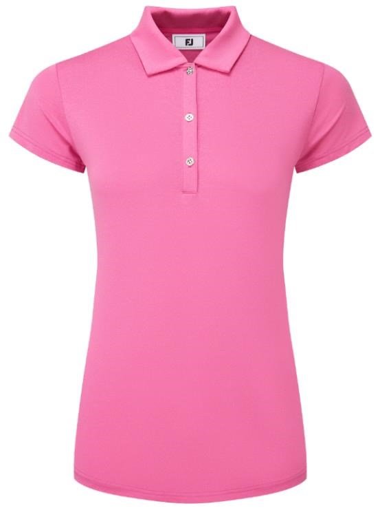 FootJoy Cap Sleeve Lisle dam polo, heather hot pink