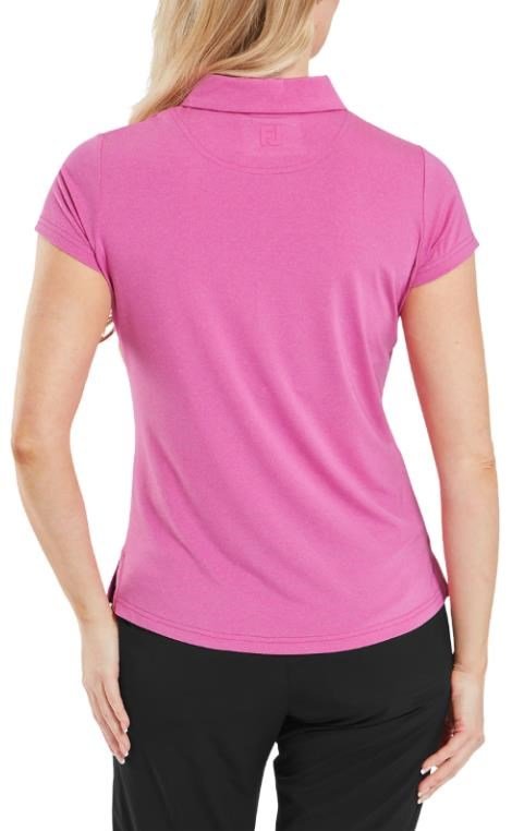 FootJoy Cap Sleeve Lisle dam polo, heather hot pink