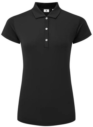 FootJoy Cap Sleeve Lisle dam polo, svart