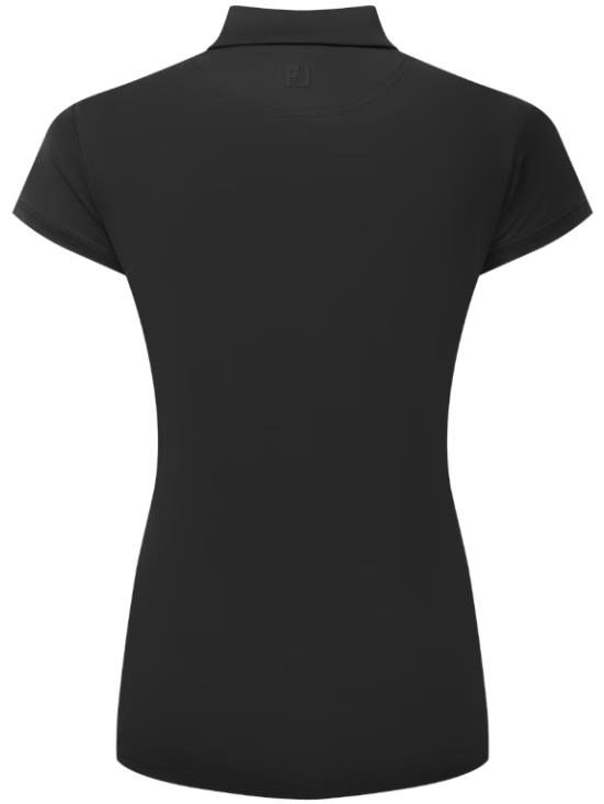 FootJoy Cap Sleeve Lisle dam polo, svart