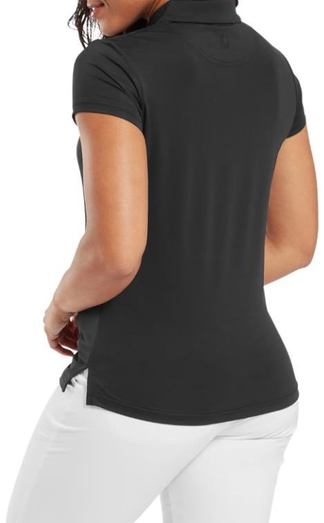 FootJoy Cap Sleeve Lisle dam polo, svart