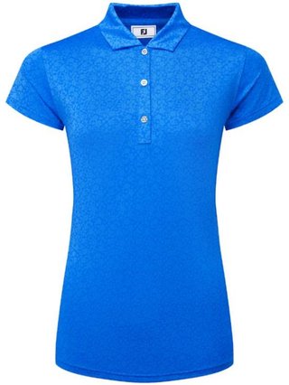 FootJoy Painted Floral Cap Sleeve Lisle dampolo, kobolt
